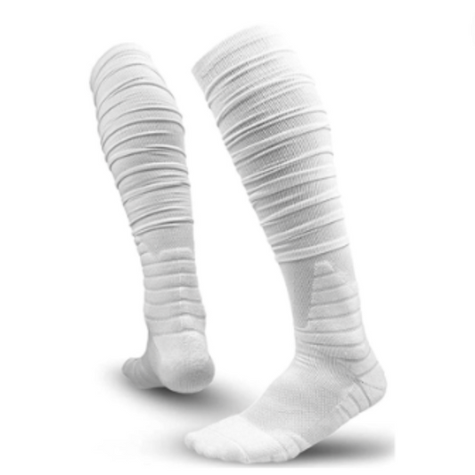 Football Scrunch Socks (white)